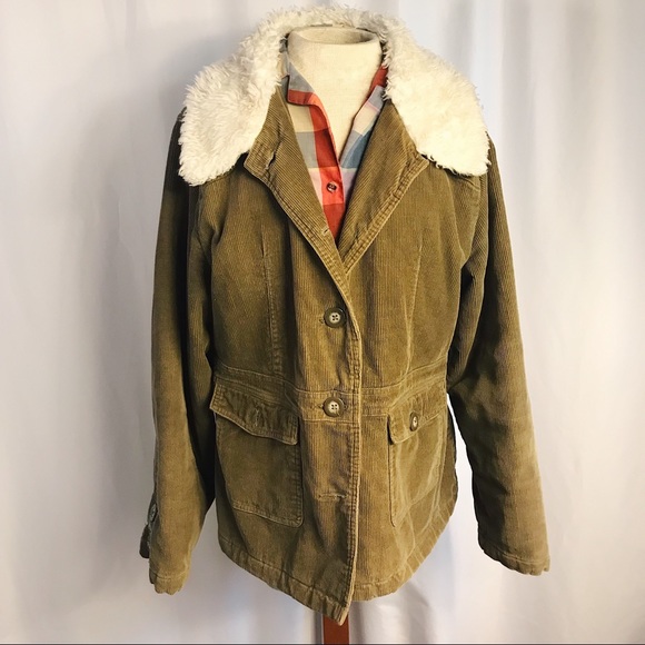 Vintage Jackets & Blazers - Vintage Sanoma Army Green Fur Collar Jacket